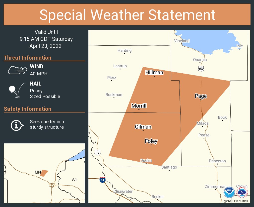 NWS Twin Cities on Twitter "A special weather statement has been