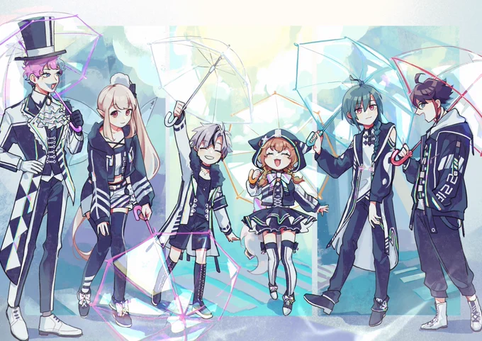 雨上がり凪いで6人 #絵インドロップス 