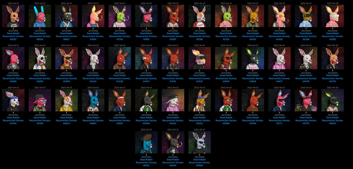 and without further ado, my current stash for a project I got pleasantly surprised with AFTER I got the NFTs (sometimes you just can't research enough). Really happy with what they've made, and wish the DRRS team all the best.