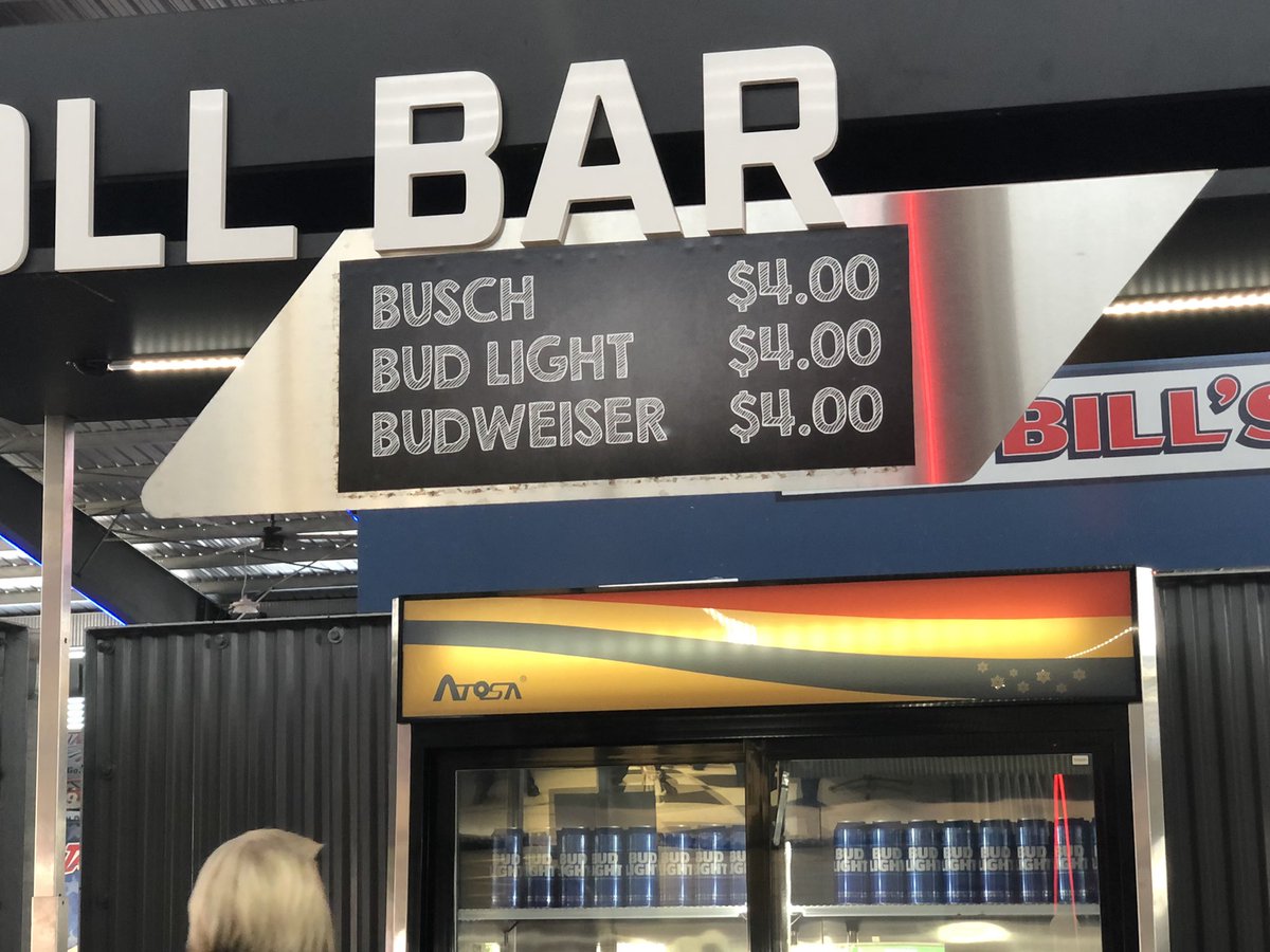 danielmcfadin's tweet photo. The food and drink prices in the @TALLADEGA infield might be the most reasonable I’ve ever seen at a pro sports venue.

#NASCAR https://t.co/50GnAwes7o