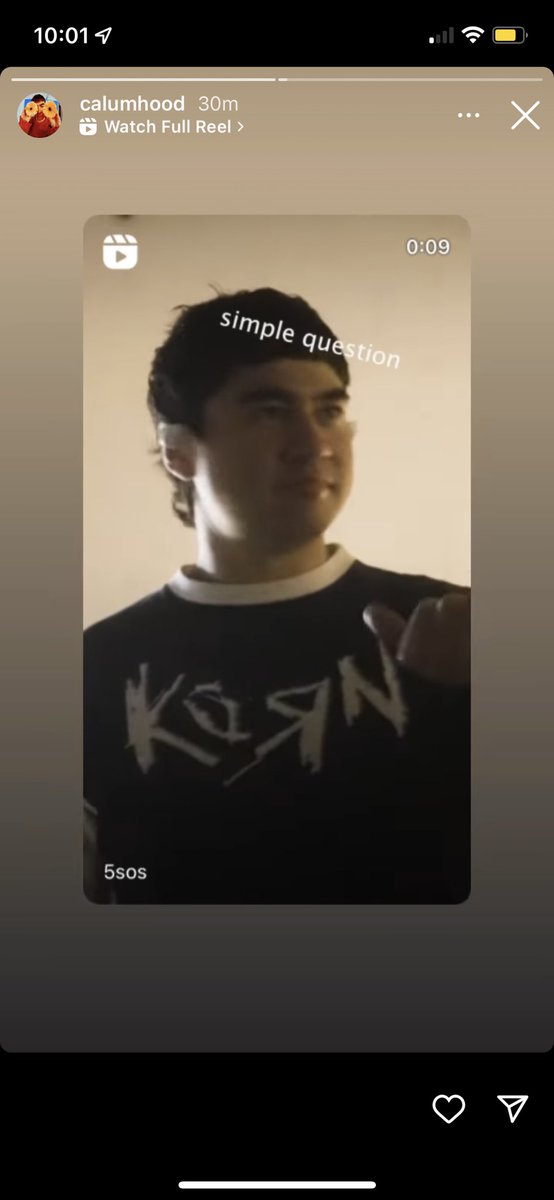 Calum on IG stories:
