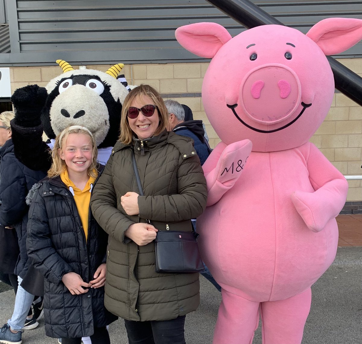 KerryGanly's tweet photo. Today @dcfcofficial we have Ewie & Percy Pig at PPS to mark the opening of the new @marksandspencer Food Hall…but where’s Rammie?! Is Percy really Rammie in disguise??? #dcfc #dcfcfans #DCFCvBCFC https://t.co/kcZspuc07o