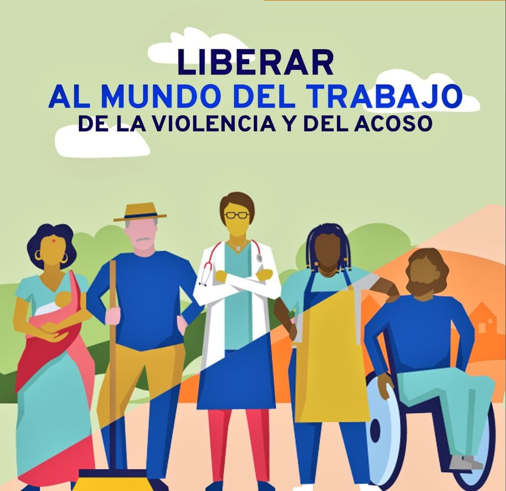 OITconosur's tweet photo. ⚠️Nadie debería tener que elegir entre su derecho al trabajo y su integridad y dignidad física, psíquica y sexual.

 📢 Alza tu voz contra cualquier forma de violencia y acoso en el trabajo. Llama a tu gobierno a #RatificarC190

 ➡️ https://t.co/Y5XRtYCKuJ https://t.co/QQjRTPBush