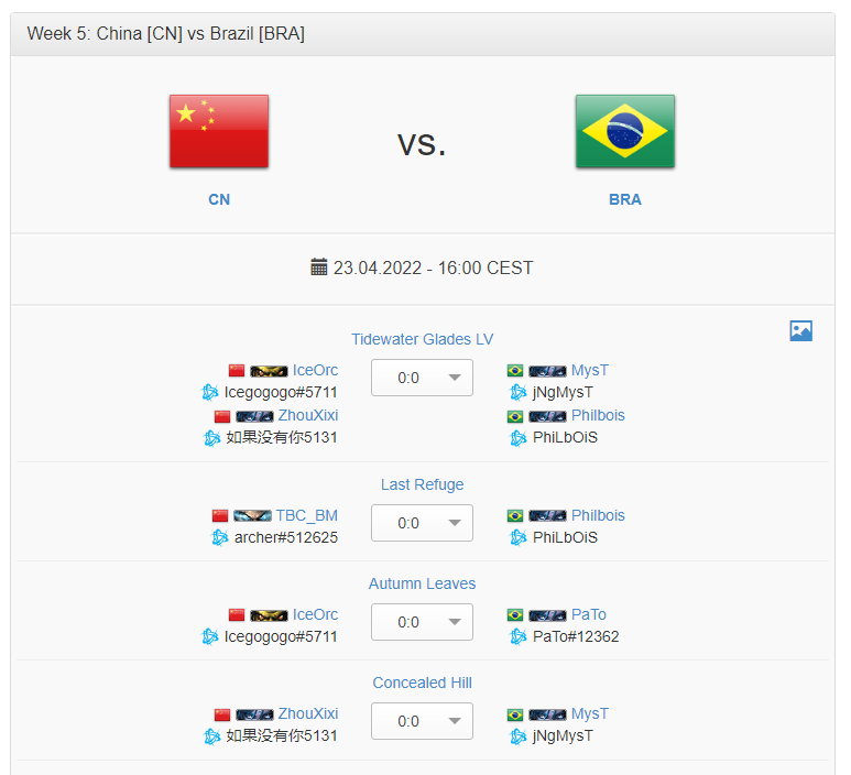 BRASIL VS. CHINA! 🇧🇷🇨🇳

Última série nossa na Copa do Mundo de Warcraft 3 está começando, chega mais!

twitch.tv/forkxx
twitch.tv/forkxx
twitch.tv/forkxx