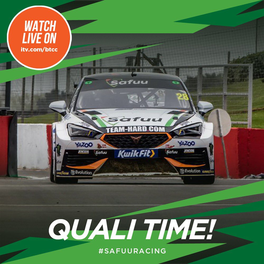 The first #Quali of the season, let's go Team Safuu! ⚡️ Watch all of the action online ➡️ itv.com/btcc #SRT #SafuuRacing #TeamSafuu #BTCC #Nicolas28 #Aron40 #DoningtonPark @nicolashamilton <a href="/AronTaylorSmith/">Árón Taylor-Smith</a> <a href="/TeamHardRacing/">Team HARD. Racing™</a>