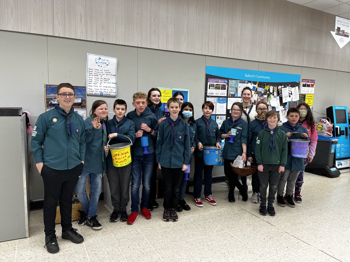Our Scouts are at the Co-op in Balloch today raising funds for the Ukraine Relief Fund! 🇺🇦

Please do stop buy and pickup our handmade keychains 🔑 or have your bags packed by us! 🛍
#scouts #balloch #alexandria #renton 
⁦<a href="/coopuk/">Co-op</a>⁩ ⁦@ScoutsWest⁩ ⁦<a href="/ScoutsScotland/">Scouts Scotland</a>⁩