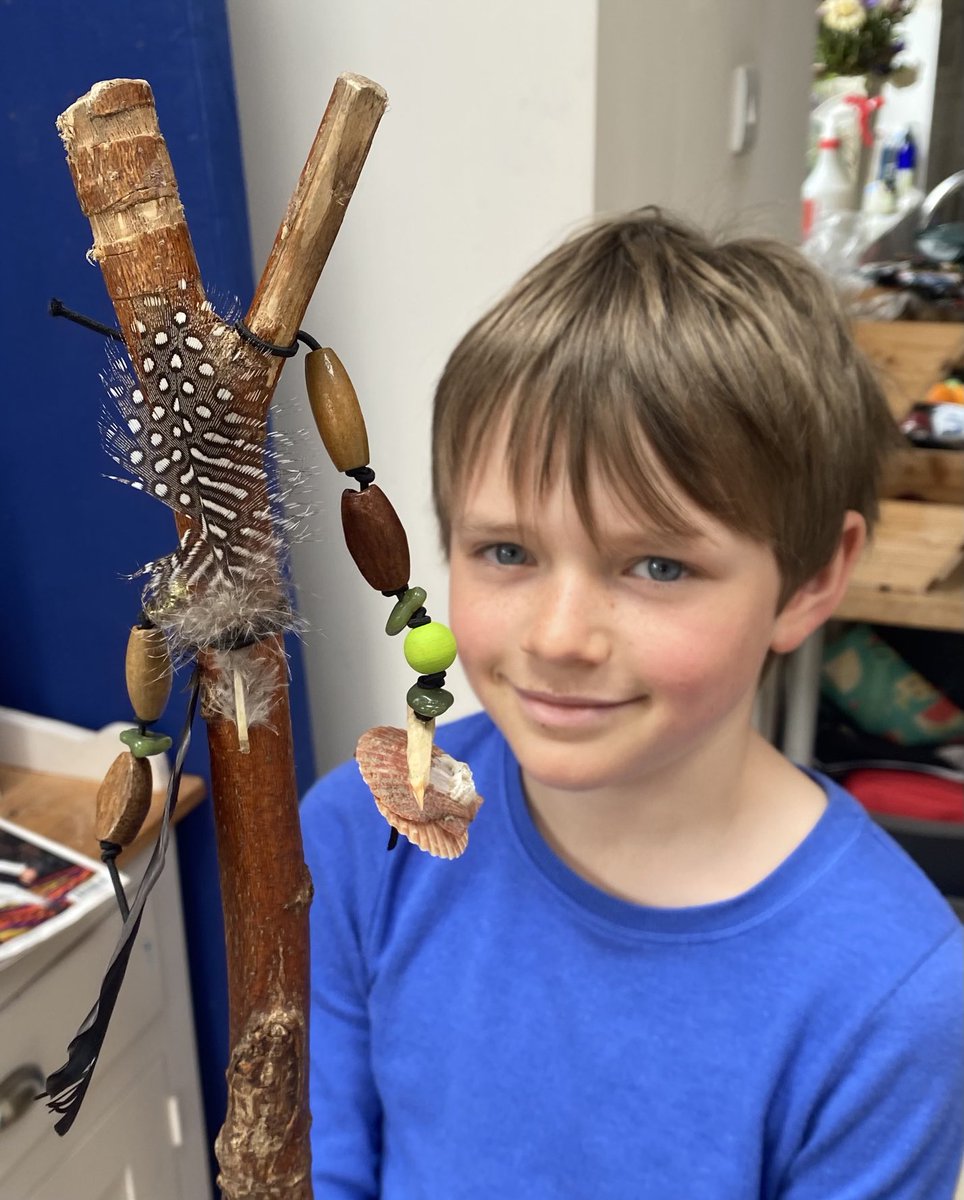 JustinFAnderson's tweet photo. Hey @kmlarwood my son has been busy making the bard’s staff. #PodkinOneEar He loves the #FiveRealms adventures! We just need a skull! https://t.co/cfuRcfBmFu