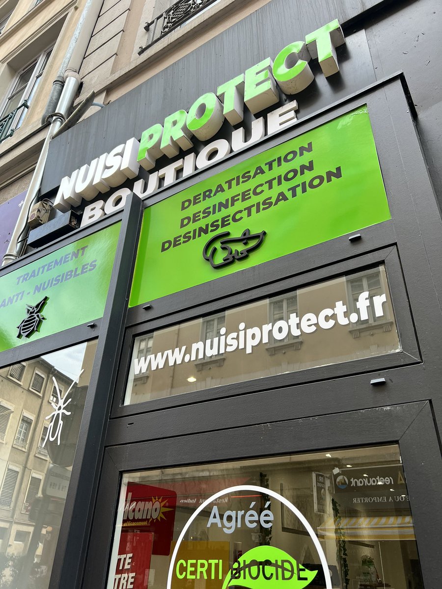 nuisiprotect's tweet photo. Boutique dératisation désinsectisation à Lyon situé au 91 rue Paul Bert LYON 3. Vos kits prêts à l’emploi ouvert de 13h à 19h du lundi au vendredi. Rats souris blattes punaise de lit moustiques araignée mouches etc expert dans la lutte anti nuisible nuisiprotect LYON. 0482836000 https://t.co/8WwgLVMHKu