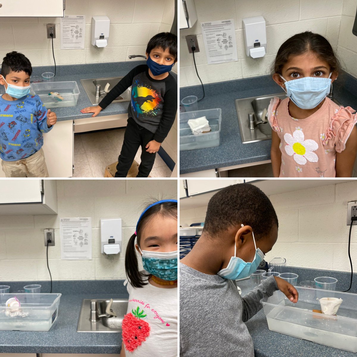 TeamKinder112's tweet photo. A few weeks back, we learned about the phases of water and what materials sink/float in water. We then used our hard working brains to create boats that would float in water. After some trial and error, everyone was able to create a floating boat! https://t.co/nvBes4iiSI