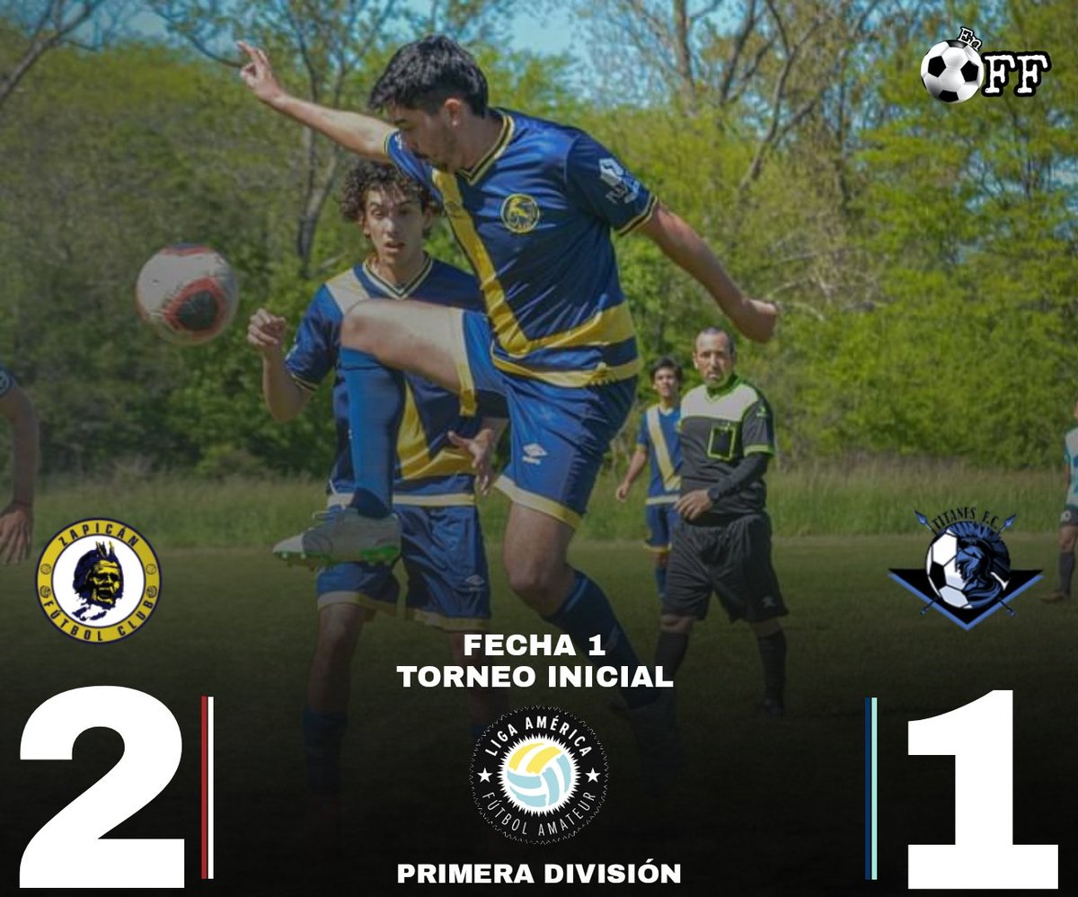 EnOffOK's tweet photo. #LigaAmericaXEnOff

RESULTADO FINAL
@ZapicanFC 2:1 @Titanes20201

Primera División / Fecha 1/ Torneo Final https://t.co/ZsaFAoJyd9
