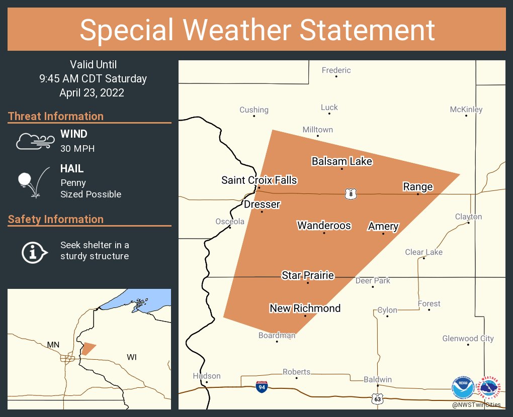 NWS Twin Cities on Twitter "A special weather statement has been