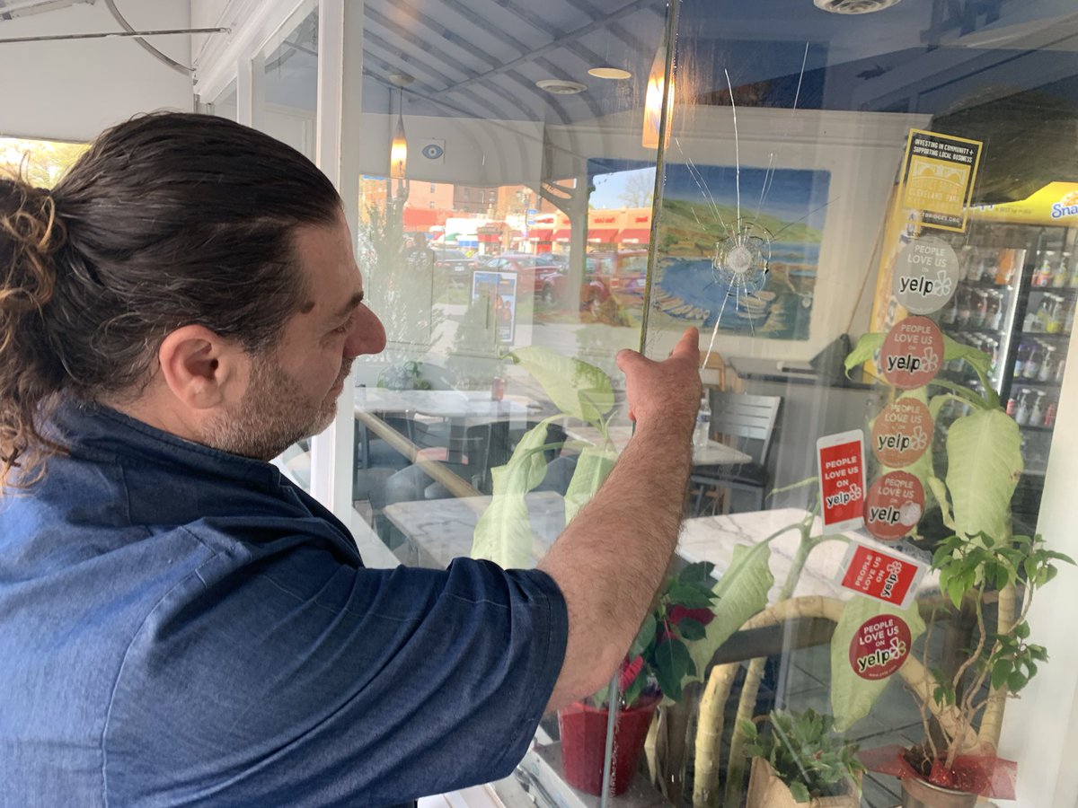 Was too busy to post yesterday ….Shop owner showed us bullet holes in his window next to where he was sitting after police say a gunman unleashed more than 20 rounds at a school in Northwest DC—

@joejohnscnn <a href="/aaronpellish/">Aaron Pellish</a>