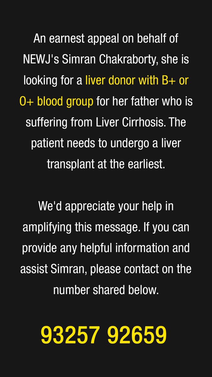 ShalabhUpadhyay's tweet photo. An earnest and urgent appeal on behalf of our colleague Simran Chakraborty

Please share with anyone who might be able to help 🙏

#MedicalEmergency https://t.co/bCLYl3LCpL