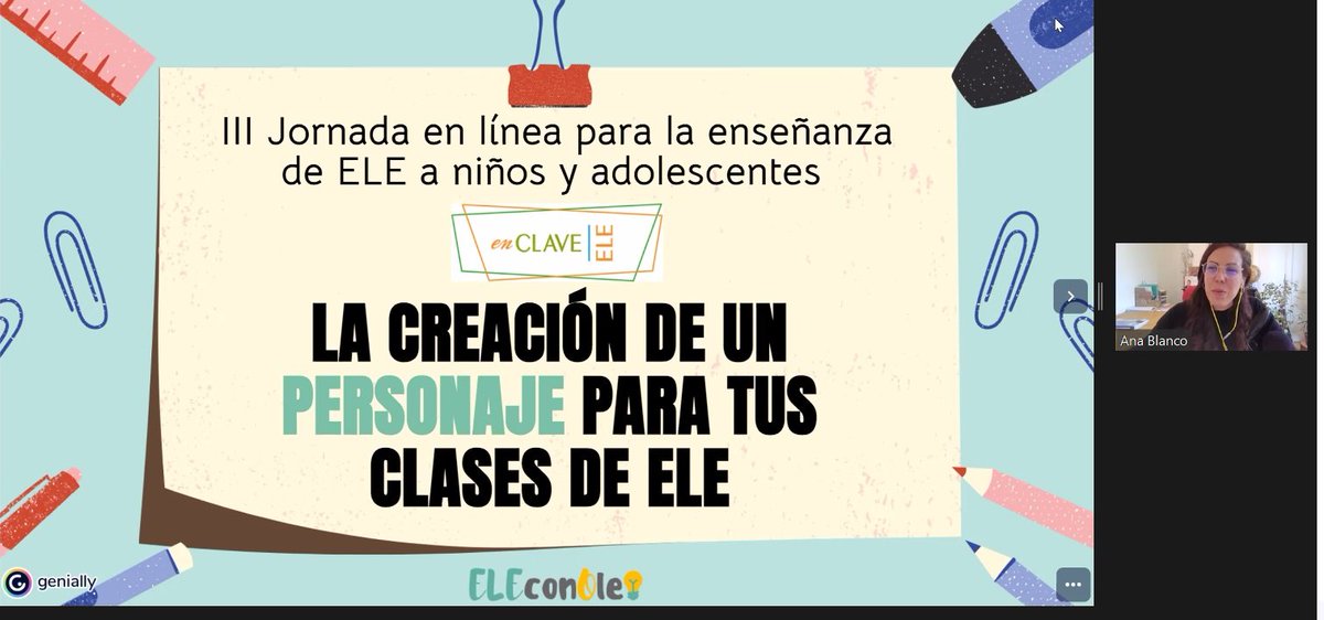 Última cápsula de hoy con Ana Blanco que nos trae la idea de crear un personaje para nuestras clases de #ELE #twitterELE 😝🤓