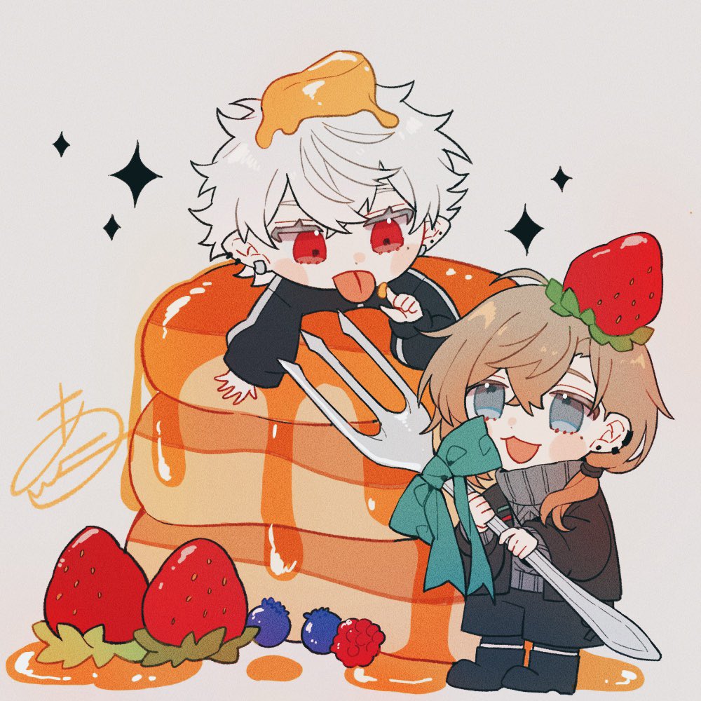 葛葉(にじさんじゲーマーズ) 「パンケーキ #KuzuArt #かな絵 #くろのあとりえ 」|ANKOのイラスト