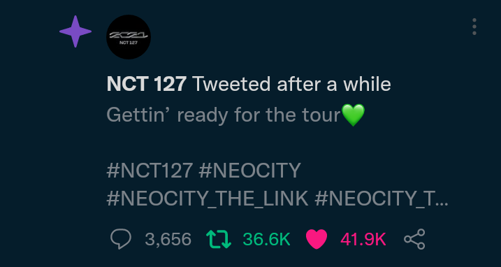 0mxle's tweet photo. not the "nct 127 tweeted after a while" 😭😭😭😭 https://t.co/5vclpmZ6a9