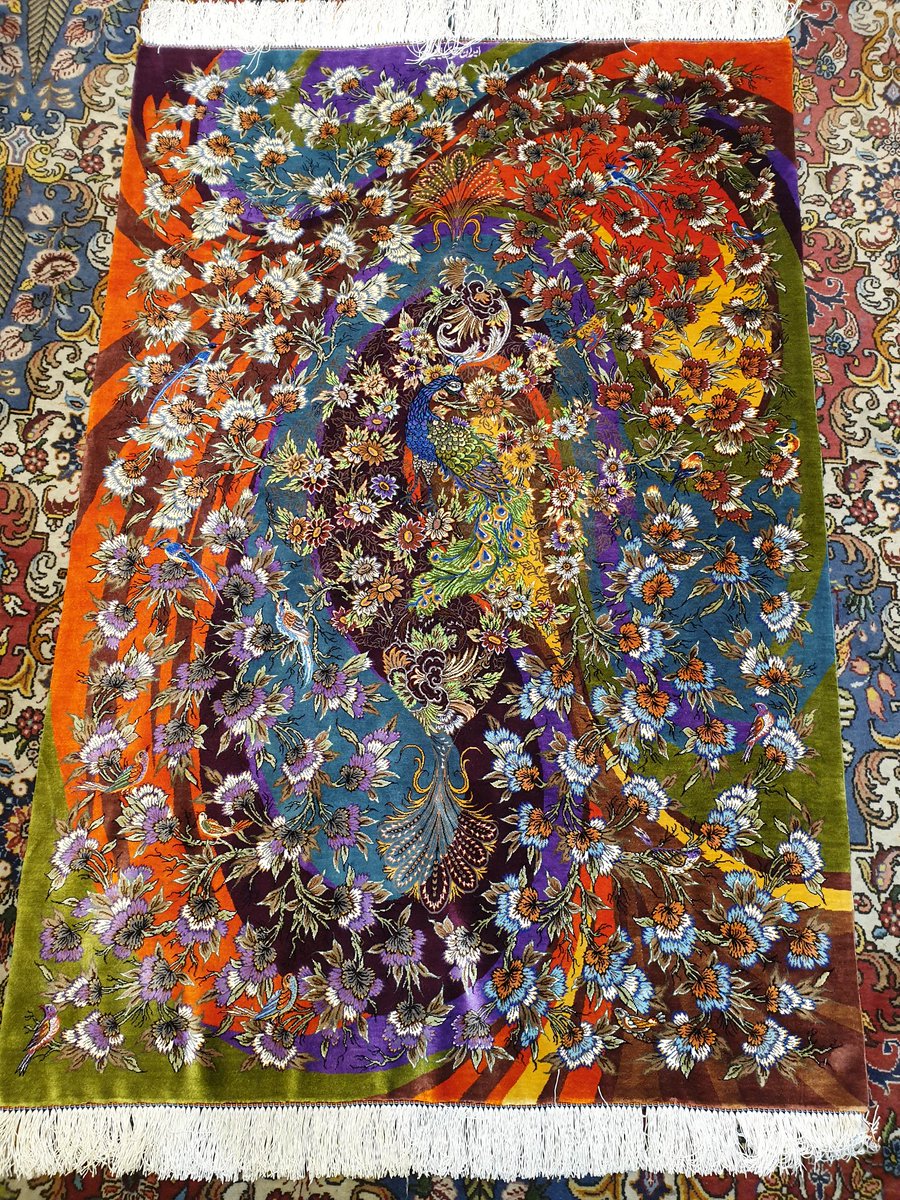 Qom silk carpet