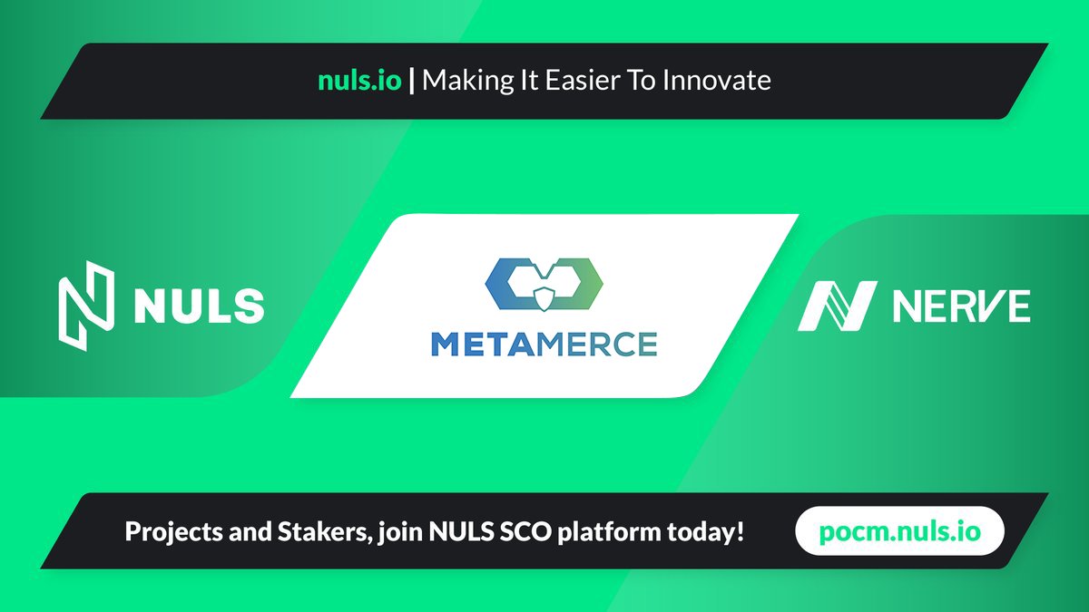 We are pleased to announce that <a href="/Metamerce/">MetaMerce</a> will be joining our POCM platform soon 👏👏 

Metamerce is an entertainment city in Metaverse where you can shop, game, chat, create your own content, and buy with #cryptocurrency 

#Metaverse #NULS #Metamerce #Nerve #POCM