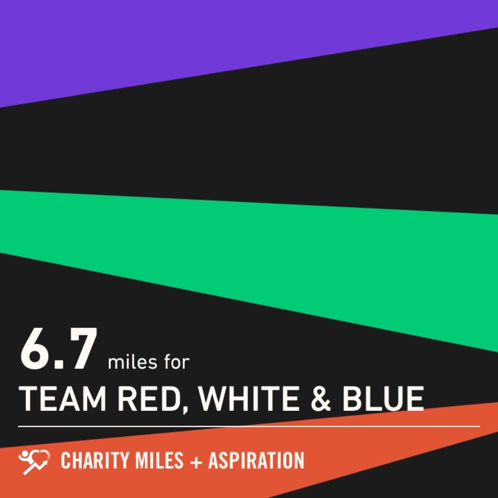 oldtownabigail's tweet photo. 6.7 @CharityMiles for @teamrwb. https://t.co/oP7JPxJfuC