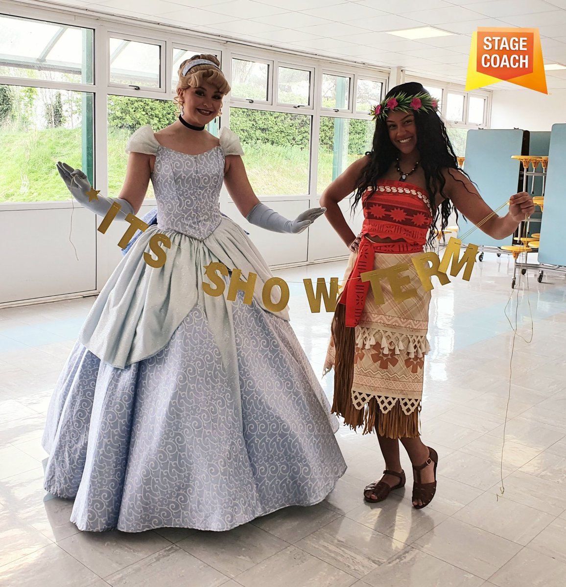 Cinders and Moana came by to celebrate the fact that it's FINALLY show term!