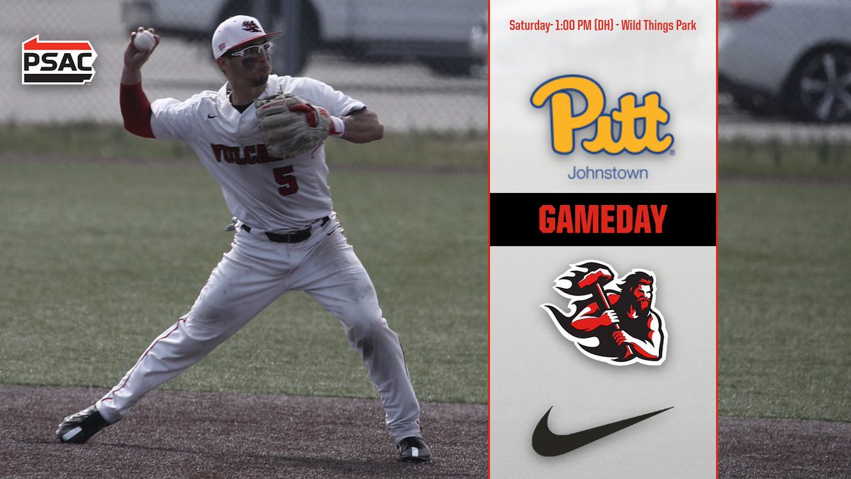 calvulcans's tweet photo. BASE: The Vulcans will host UPJ on Saturday afternoon for a conference doubleheader. Cal U looks to complete the season sweep at Wild Things Park.  

🆚 Pitt-Johnstown
📍 Washington, PA
🏟️ Wild Things Park
🕐 1:00 PM (DH)
📊 https://t.co/rOC9gOzsRi
📺 https://t.co/gc3eC66Gk0 https://t.co/lelSRZBael