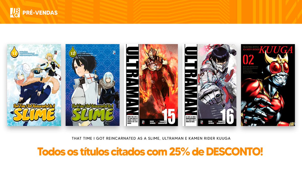🚨ATENÇÃO🚨

Tem nova leva de pré-vendas no ar e todos com 25% OFF!!!

Slime #11: 2palit.us/slime11_amz 
Slime #12: 2palit.us/slime12_amz 
Ultraman #15: 2palit.us/ultraman15_amz 
Ultraman #16: 2palit.us/ultraman16_amz 
Kamen Rider Kuuga #2: 2palit.us/kuuga02_amz 

Continua 👇