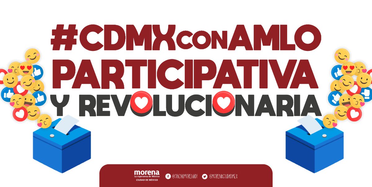 MorenaCiudadMex's tweet photo. #MorenaCDMX | La mejor revolución se demuestra con nuestra participación en las urnas. #FelizSábado 🗳 #CDMXConAMLO 🙃 https://t.co/p31TOn7kgV