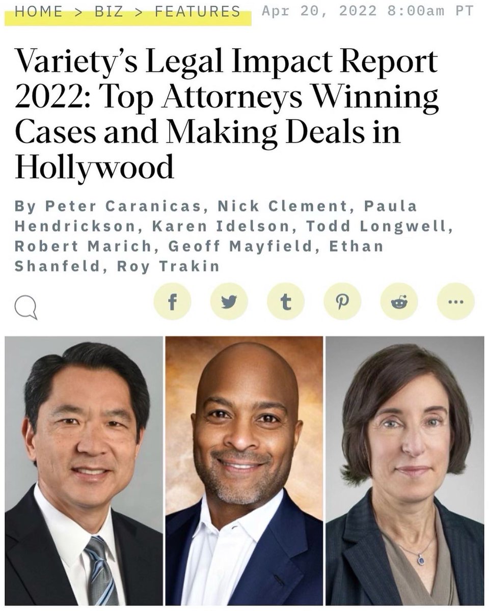 LeronRogers's tweet photo. Thank you to @Variety Magazine for the continued recognition as a top attorney in the entertainment industry. Respect to my colleagues recognized as well.

#AttorneyToTheStars
#CelebrityAttorney https://t.co/CXKGk6k71q