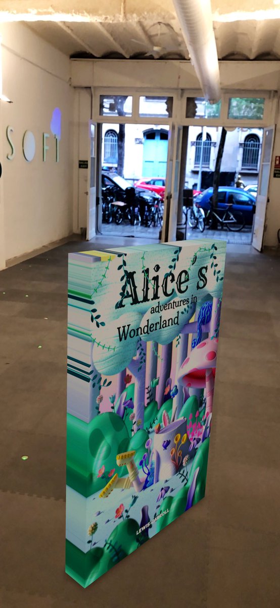 A very big and special #NFT edition of Alice in Wonderland, illustrated by @Anaporta__ , is sitting in the heart of Barcelona at #SOFT, the phygital store!