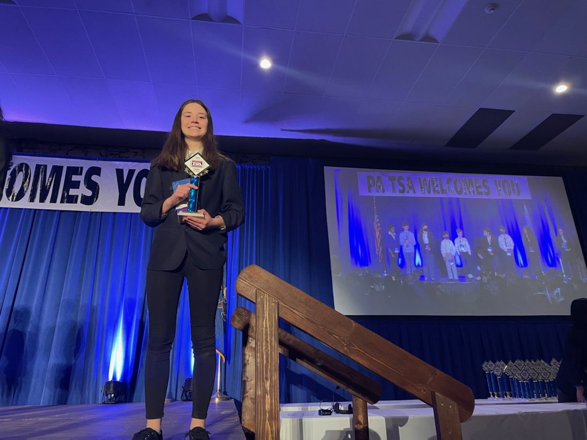 SWTSA's tweet photo. Another trophy for EHMMS. Congratulations to Gabby. 3rd place in Cybersecurity. #swexcellence @Jeffrey_Smale https://t.co/3qOO8VaaBr