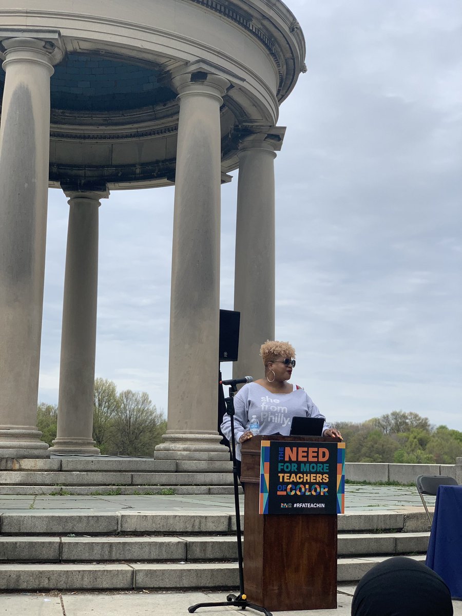TeachPlusPA's tweet photo. We’re here in FDR Park in Philadelphia at the #RFATeachIn on the need for more teachers of color. @research4action @paeddiversity @CenterBlackEd @davidblapp @DrCamikaRoyal https://t.co/5WH2WwQDOR