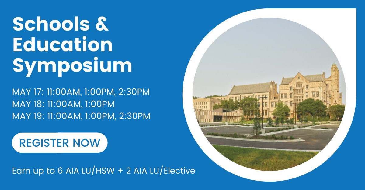 Attend our Schools & Education Webinar Symposium to learn real and tangible ways that schools can be designed and constructed to promote good health and provide the optimum learning environments.

Register now: https://t.co/B6Ln0lacyO https://t.co/XeHYbgL31X