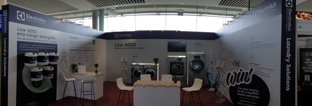.<a href="/ElectroluxProUK/">Electrolux Professional UK & Ireland</a> <a href="/ElectroluxJulie/">Julie Fell</a> a couple of busy days setting up and we are ready to see tomorrow. Visit us at Stand 40 and have the chance to win a myPRO XL Washer &amp; Dryer and discuss your laundry requirements with our team #CleanEx2022