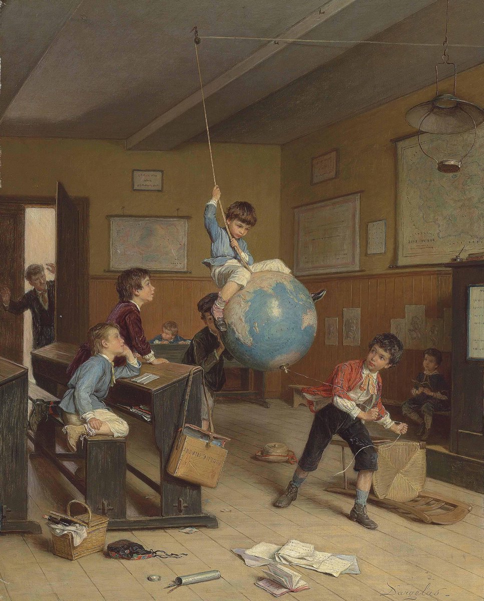 Piriguide's tweet photo. Le Tour de Monde, Andre Henri Dargelas, 1860

Dargelas, resimlerinde bol bol oyun oynayan çocuk resmetmiş. Onları özellikle “haylazlık” yaparken, meraklı, eğlenceli okul ortamlarına yerleştirmiş. +👇 https://t.co/XQEkkvM6ZY