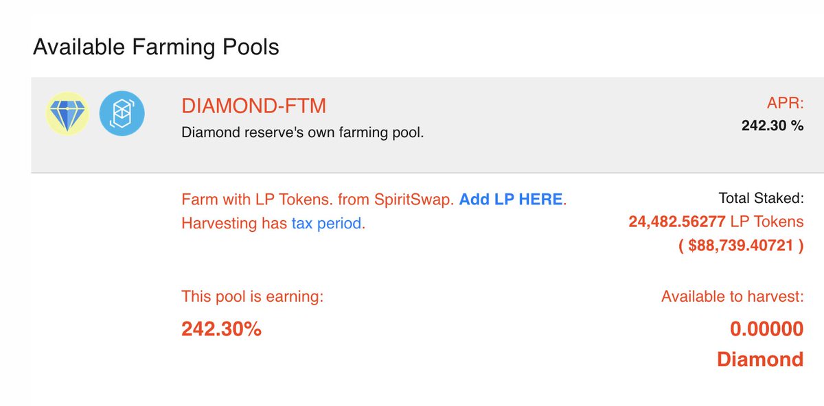 Pumpkittens's tweet image. Still a solid 200% APR on Diamond-FTM farming pool 💎😉 #ftm #fantom #yieldFarming