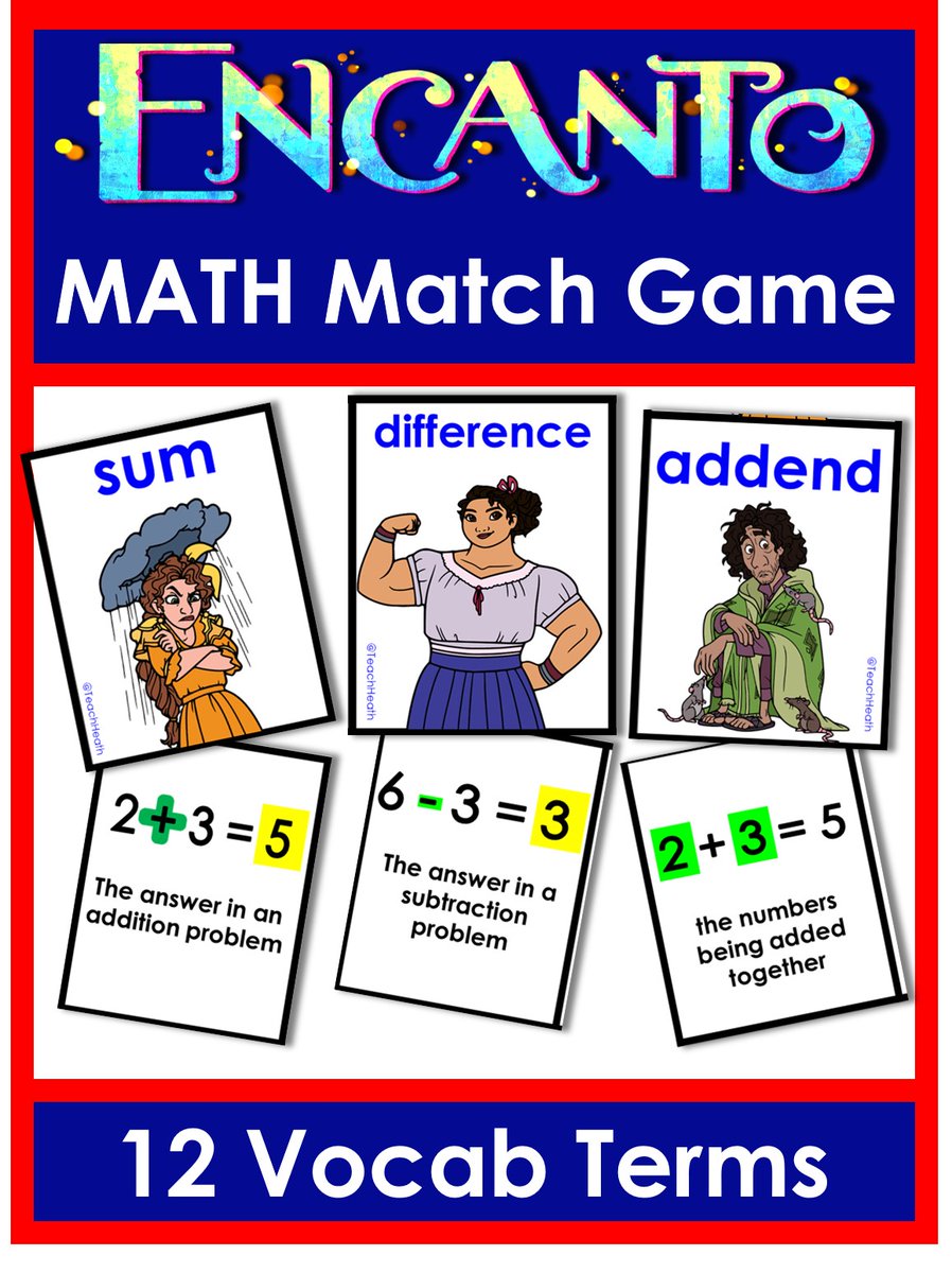ElemTeach81's tweet photo. ENCANTO math!
12 math centers: add, sub, mult - grades 2-6!
Download urs here: https://t.co/FCmc2xFU6v
#satchat #satchateu #edugladiators #leadupchat #educhat #nt2t #crazypln #pd4uandmde #edchat #teachertwitter #mathchat #education #encanto https://t.co/ipTuQ7Yvln