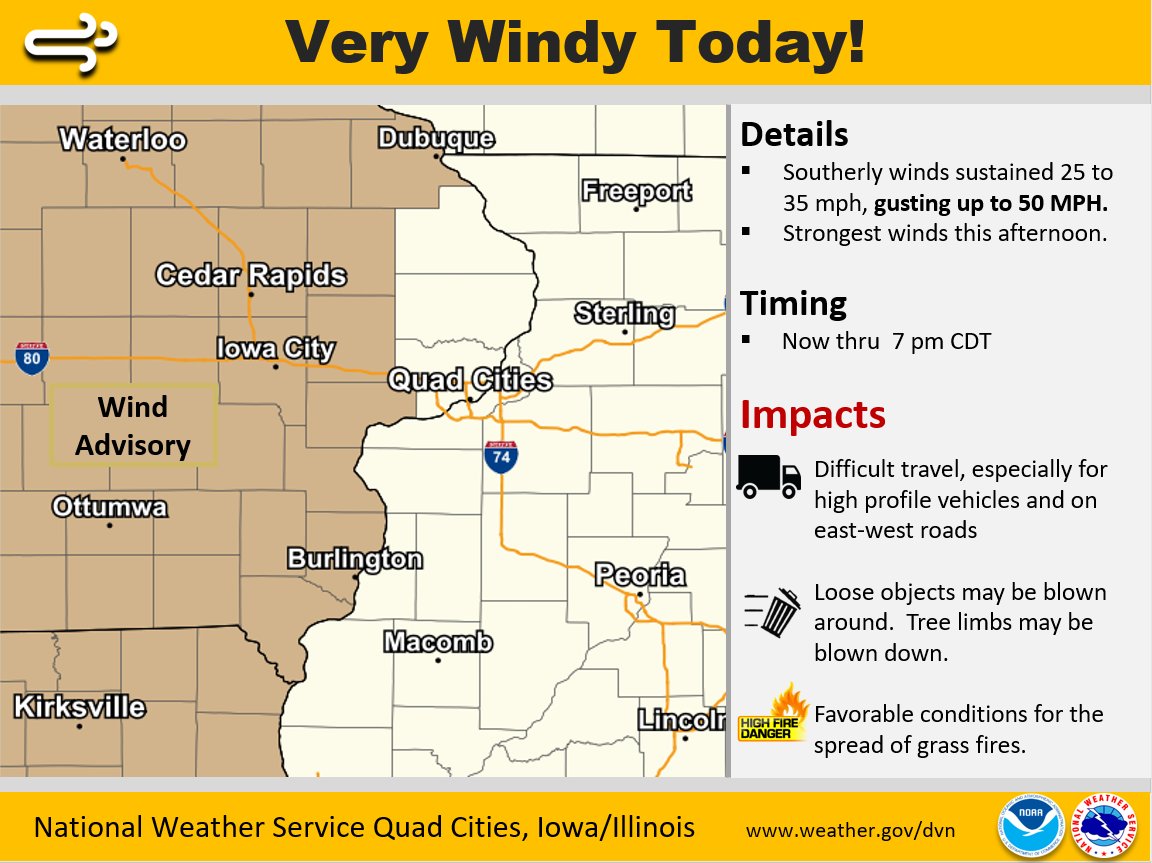 NWS Quad Cities on Twitter "The Wind Advisory has been expanded