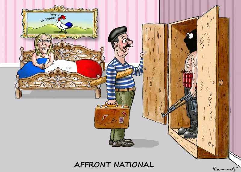 HeteroCrusader's tweet photo. Voting for Le Pen, you are voting for Russian aggression! #France #Election #MarineLePutin https://t.co/N0YNjvoSME