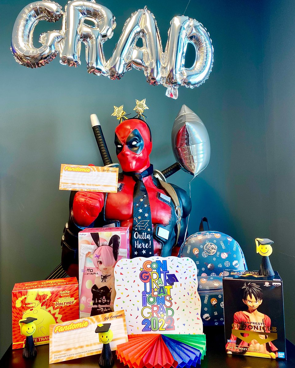GRADUATION SEASON IS COMING
Get your grad a gift from their fandom,
or the gift of a shopping spree with a Gift Certificate!!!
#WhatsYourFandom #SmallBusiness #ShopLocal

4009 Winder Hwy Suite 285
Flowery Branch, GA
Fandomie.com

#GraduationGiftIdeas #Anime #Pokemon