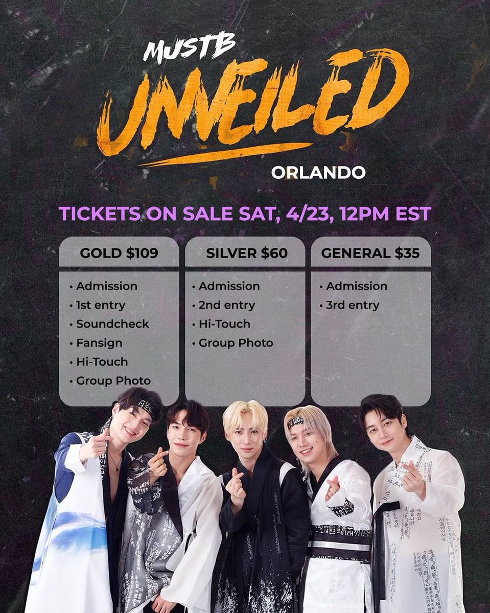 mustb_usa's tweet photo. #MUFFINS, check out the ticket tiers, pricing and benefits for @MustB_mustment in Orlando!

The tickets are now available. 

Link: https://t.co/179hg4CF6N

#MUSTB #머스트비 #TAEGEON #WOOYEON #DOHA #SIHOO #SOOHYUN #Kpop https://t.co/6y1C6iRpxp