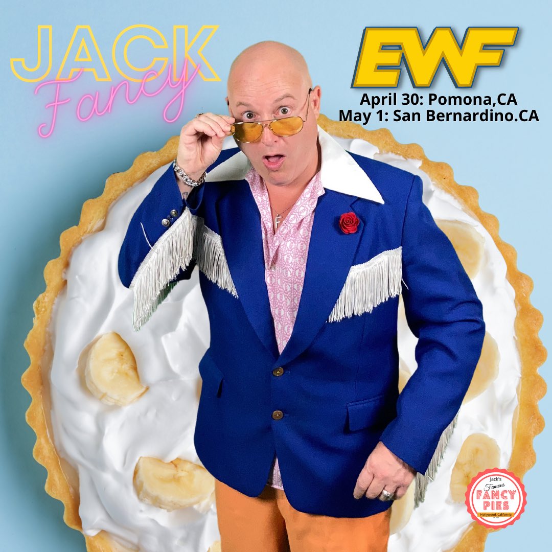 realJackFancy's tweet image. Next weekend two HUGE events from @EWFEmpire get your tickets NOW! #prowrestling #pie #jackfancy @socaluncensored