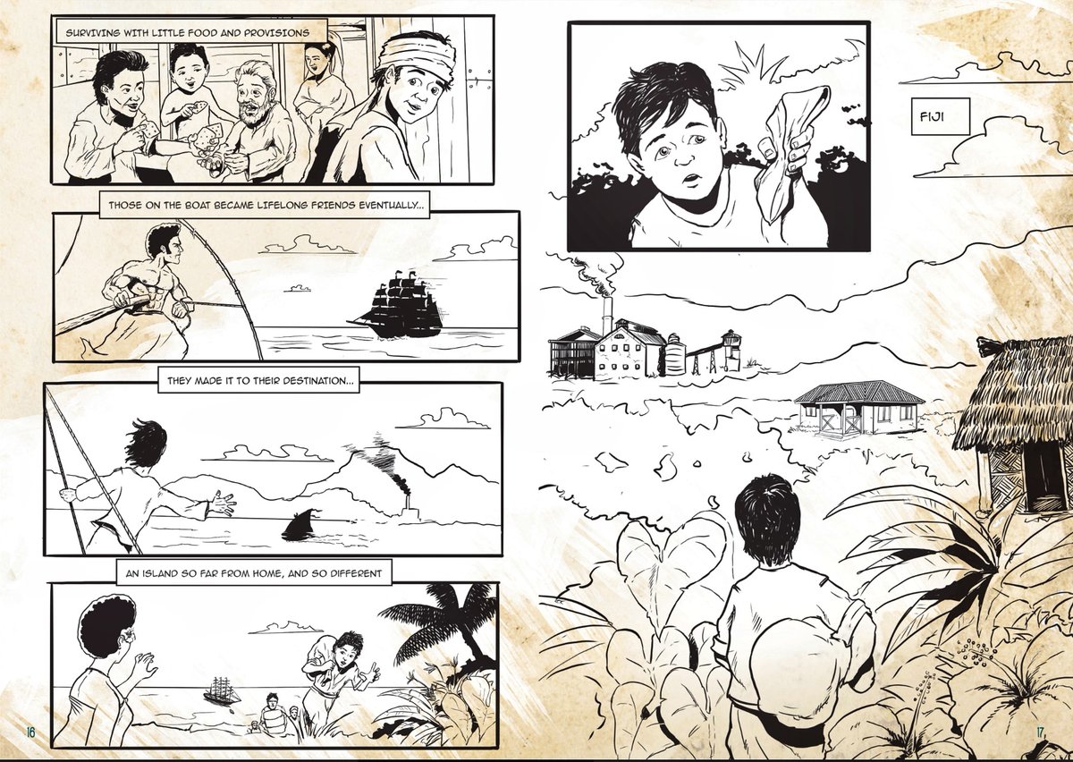 GoGenieMo's tweet photo. “a world of inclusive gesture &amp; dramatic posture” Marshall McLuhan #UnderstandingMedia

On this big #Bard day "All the worlds a stage" fantastic to see the amazing graphic novel art of @TuiLedua The Story Of #Girmit

@UNESCO #WorldBookDay #MemoryOfThe🌎 #Indenture #ShakespeareDay https://t.co/SDeeE7q9zm