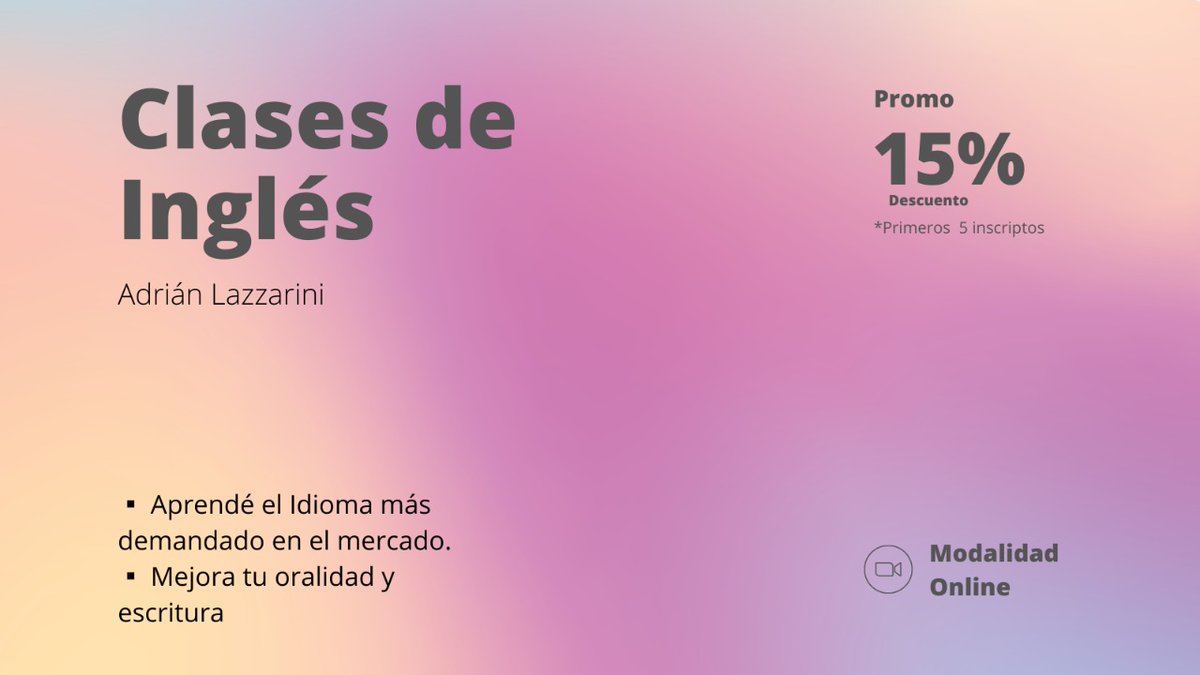 adrianlazza_'s tweet photo. ¿Andas medio flojo con el inglés? ¿Estás a full con la programación y las empresas te lo exigen? ¿Simplemente querés aprender el idioma? Te armo las clases y el contenido enfocado en lo que necesitas. https://t.co/tXgzBwJbEA