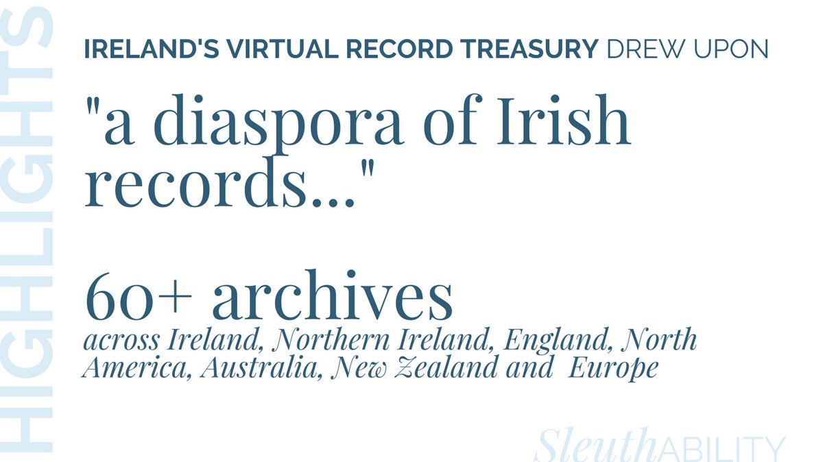 #Sleuthability highlights.  

Dr Ciaran Wallace of @VirtualTreasury provides a fascinating overview of the June launch of Ireland's Virtual Record Treasury.
Catch this talk and the Sleuthability program now through April 30 on demand here: sleuthability.heysummit.com
