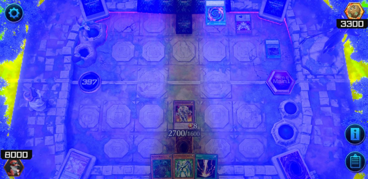 Coyoteheaven's tweet image. Jesus christ @Konami, what is going on with the seizure like flashing in the online ranking duel in #YuGiOhMASTERDUEL!?

I have a hard time seeing what the opponent was doing, it flash so hard I almost got blinded by it.

#appbug #flashinglight #glitch