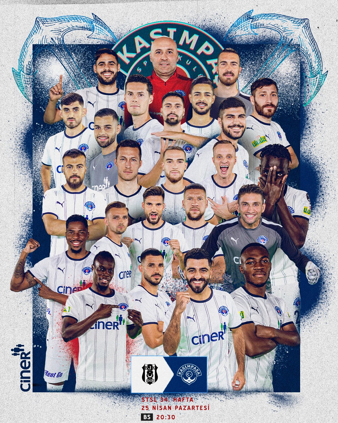 Kasımpaşa'nın Beşiktaş Maçı için Hazırladığı Görsel