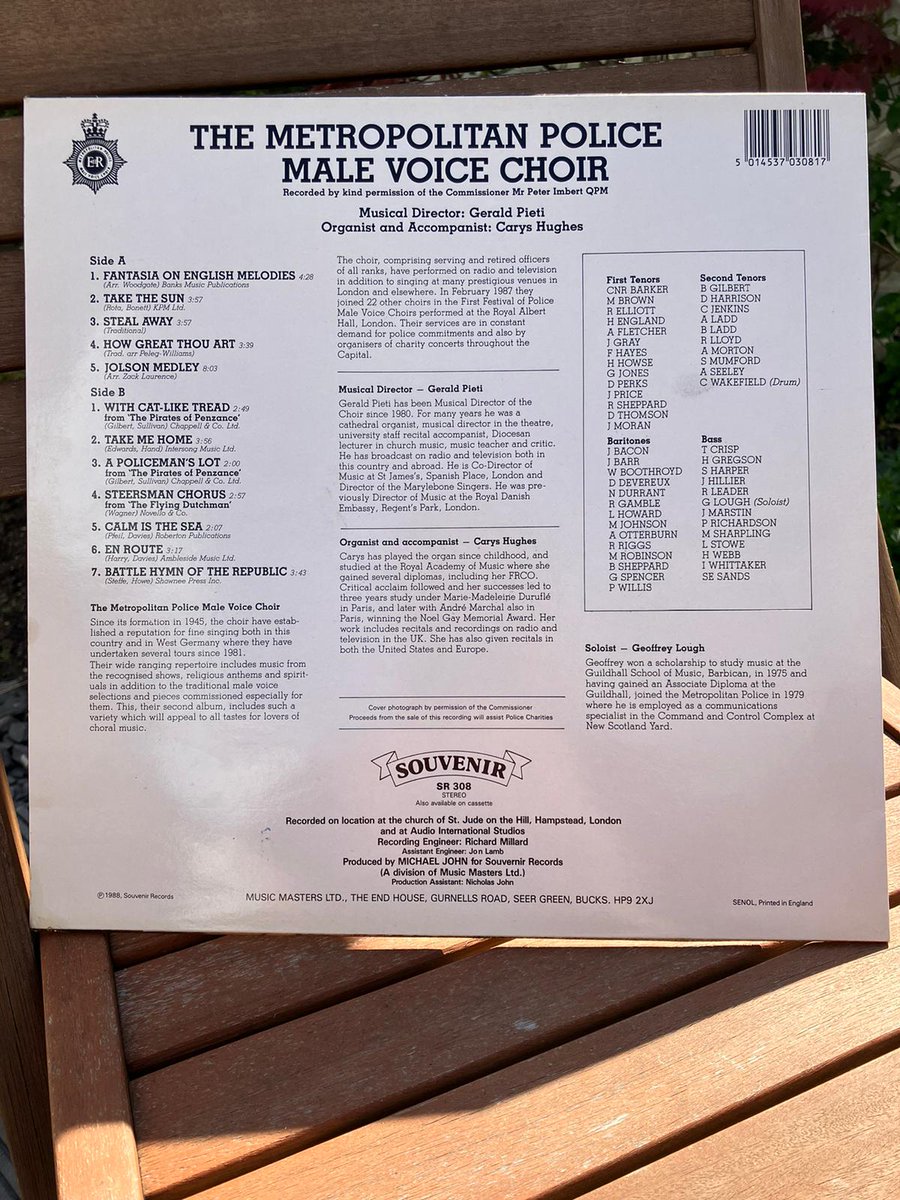 Happy #RecordStoreDay2022!! Back in 1988, the Metropolitan Police Male Voice Choir, released a record called 'A Policeman's Lot', featuring men who still sing with us to this very day!! We may not be releasing records anymore but we do have exciting plans for 2022 🙂