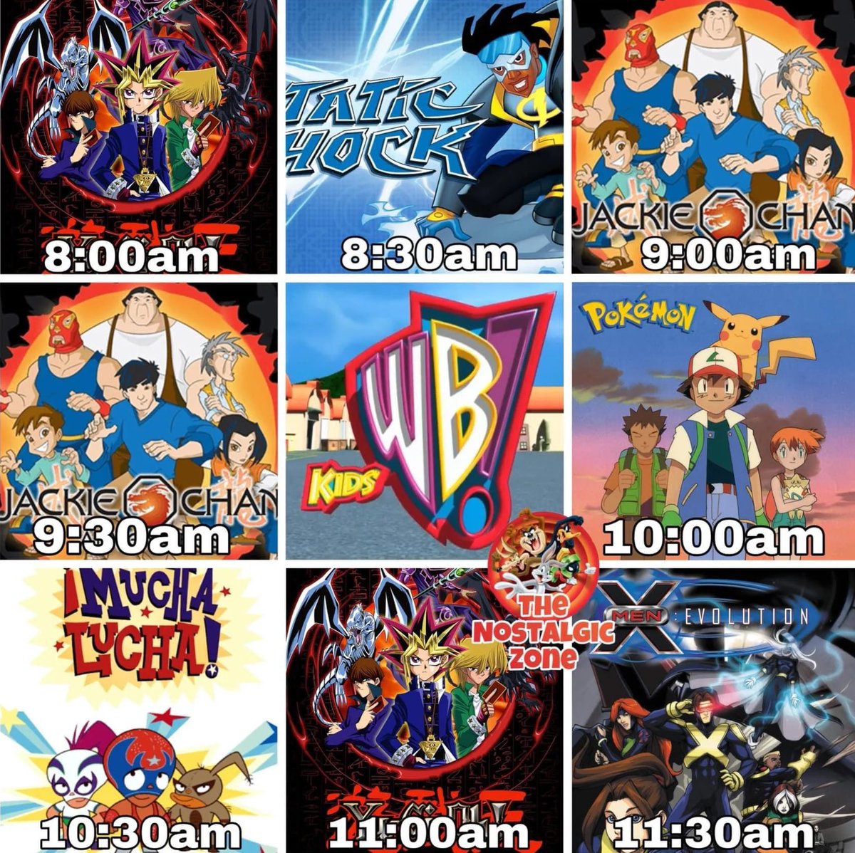 AuxGod_'s tweet photo. Kids WB Saturday Morning Lineup (2002) https://t.co/mxzvavkDy9