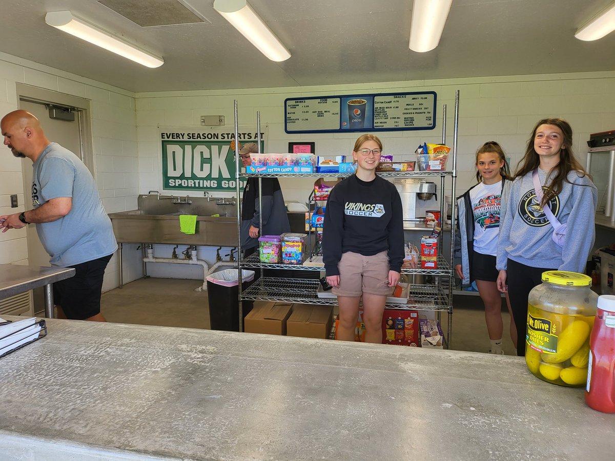 Thanks girls for giving back - spending their Saturday morning working concessions for HFC.
