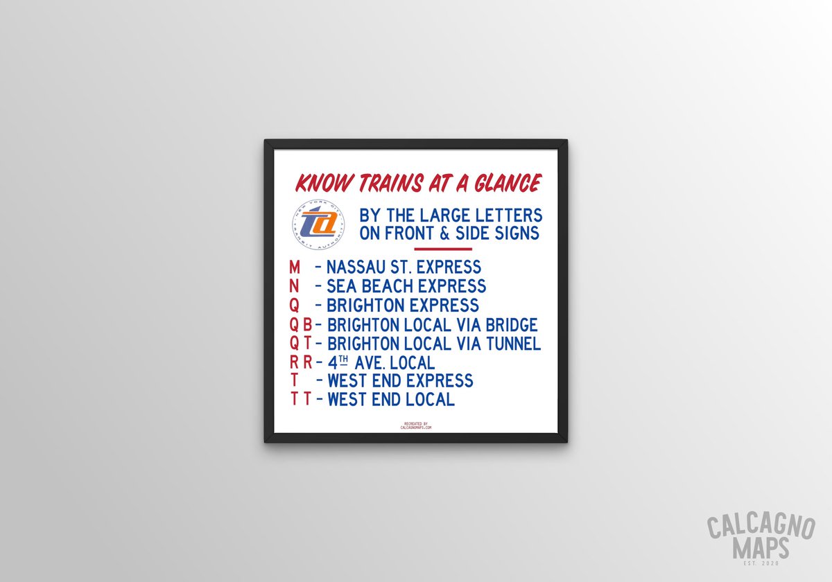 calcagnomaps's tweet photo. Gotta love old-style subway signs. This one is from the 1960s. Recreated as close as possible to the original sign!
These are available as 12”x12”, 16”x16” and 24”x24” square prints.
Shop link in bio.
#calcagnomaps #oldsign #oldsigns #nycsubways #nyctransit #squareprints https://t.co/yKnHLdG6I9